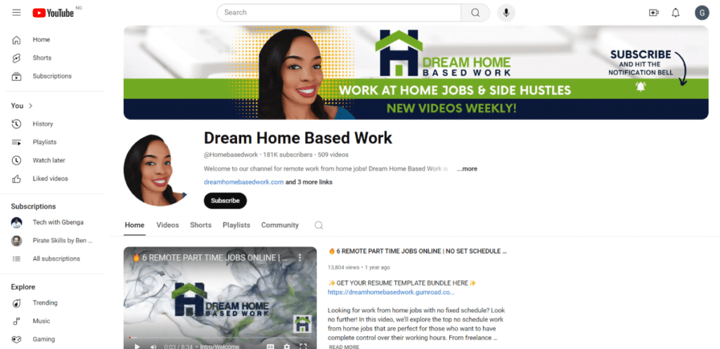 Dream Home Based Work