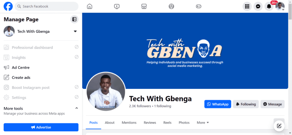 Tech with Gbenga Facebook Business Page