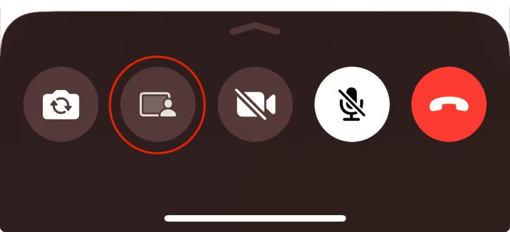 screen sharing button iphone