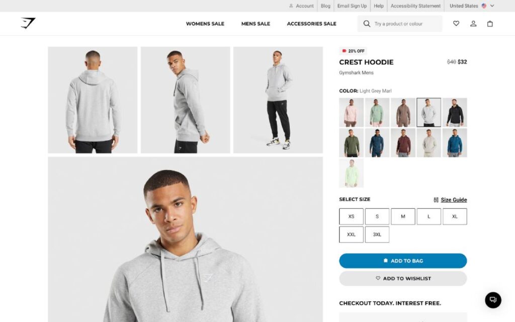 Gymshark product page