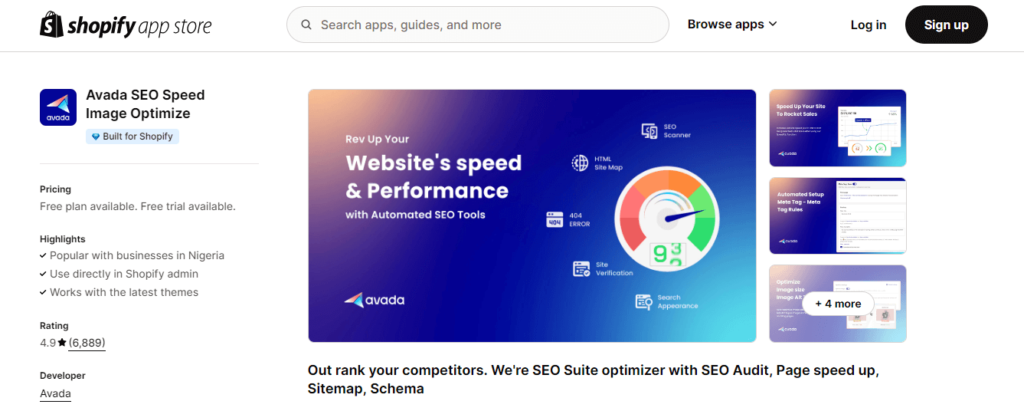 avada seo suite shopify app